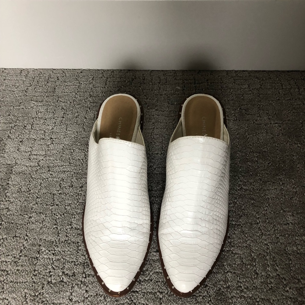 Chinese Laundry | White Studded Snake Skin Heel